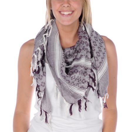 Tri-Coastal Print Purple Scarf