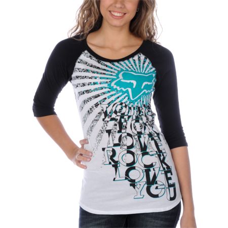 Fox Girls Sun Flare Baseball Tee Shirt