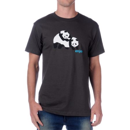 Enjoi Piggyback Charcoal Tee Shirt