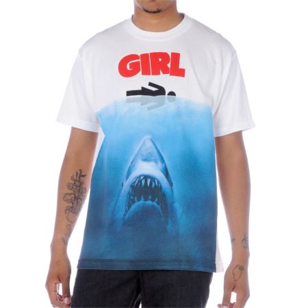 Girl Shark Attack White Tee Shirt