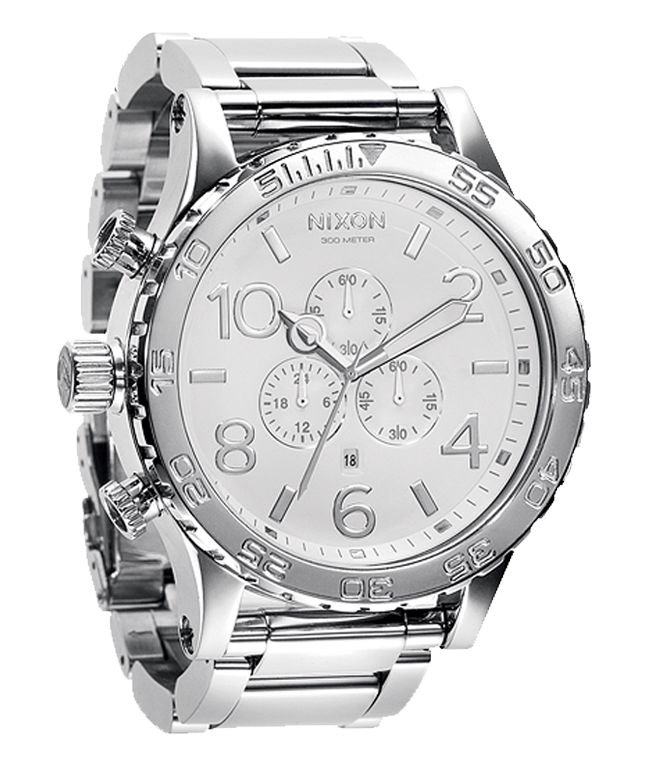 Nixon 51-30 High Polish White Chronograph Watch
