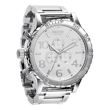 Nixon 51-30 High Polish White Chronograph Watch