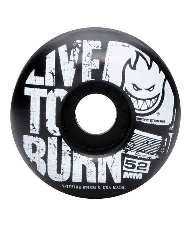 Spitfire Striker Black & White 52mm Skateboard Wheels