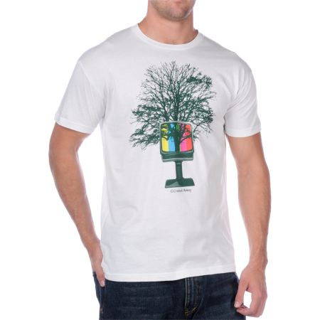 Crooked Monkey TV Tree White Tee Shirt