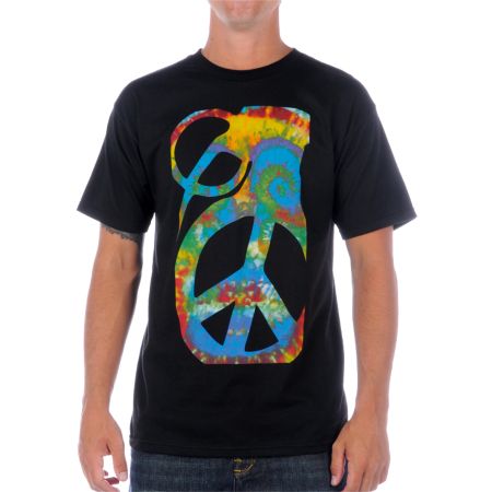 Grenade Tie Dye Peace Bomb Black Tee Shirt