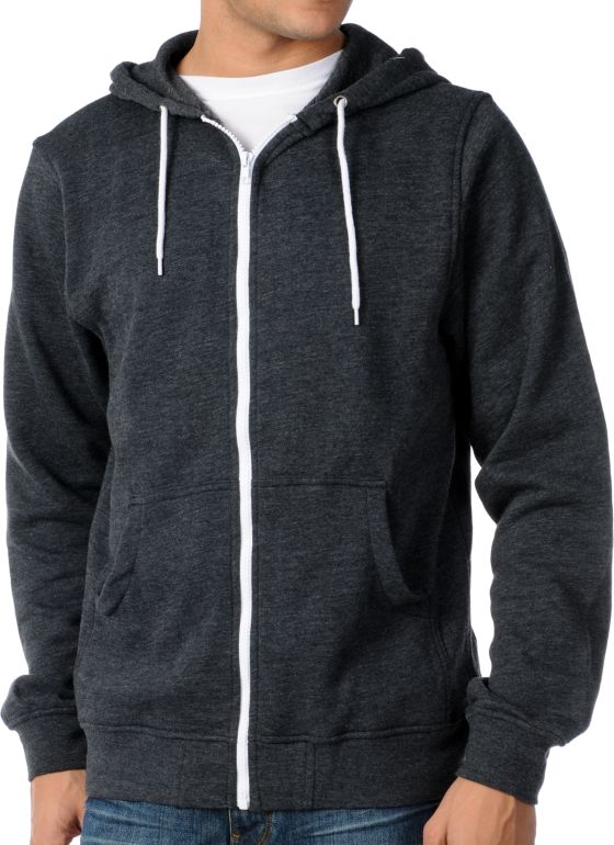 Zine Template Heather Black Solid Hoodie