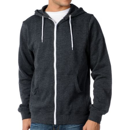 Zine Template Heather Black Solid Hoodie