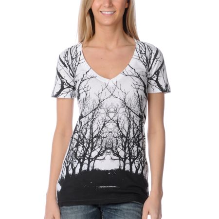 Lira Clothing Roots White V-Neck Tee Shirt