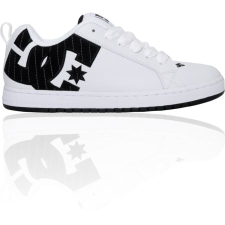 DC Shoes Court Graffik White & Black Pinstripe Shoe