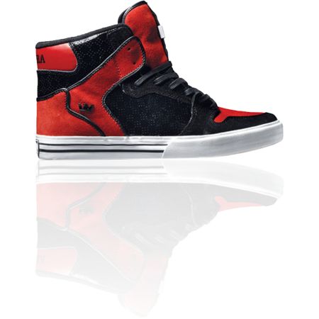 Supra Vaider Black & Red Suede Shoe
