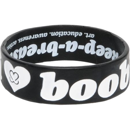 Keep A Breast Black I Love Boobies Bracelet