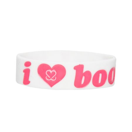 Keep A Breast White & Pink I Love Boobies Bracelet