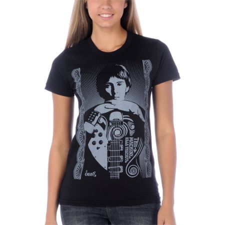 Obey This Machine Kills Black Tee Shirt