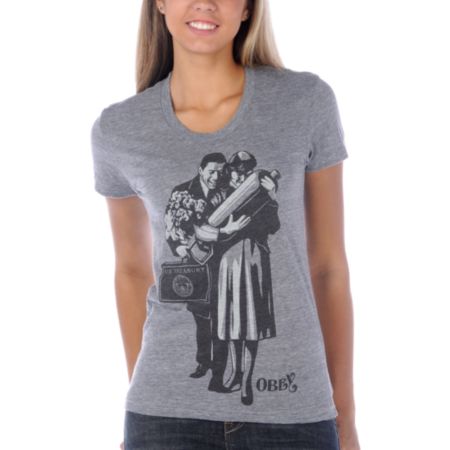 Obey Proud Parent Grey Tee Shirt