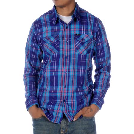 Emerica Hsumo Blue Plaid Long Sleeve Woven