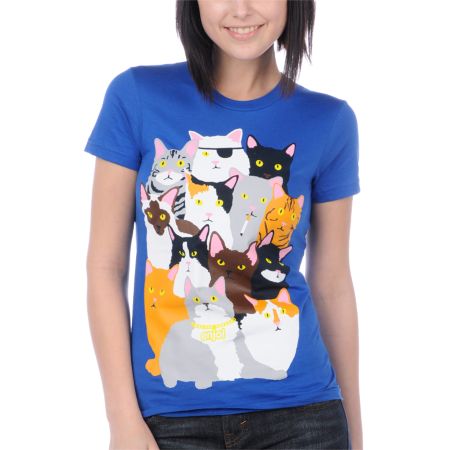 Enjoi Cat Collage Royal Tee Shirt