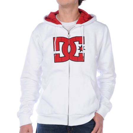 DC Shoes Checked White Hoodie
