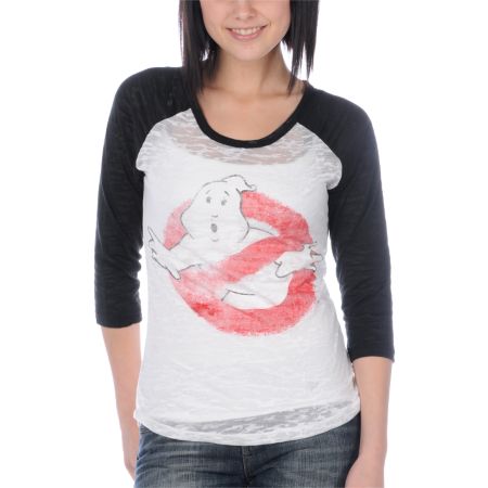 Ghost Busters Burnout Baseball Tee Shirt