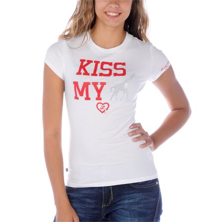 Luxirie Kiss My Andre White Tee Shirt