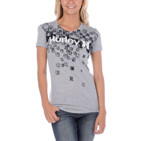 Hurley Girls Fugazi Heather Grey Tee Shirt