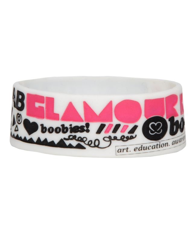 Glamour Kills Keep A Breast I Heart Boobies White Bracelet