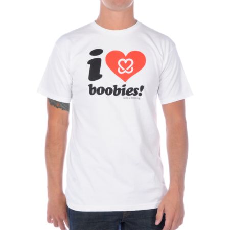 Keep A Breast Foundation I Love Boobies White Tee Shirt