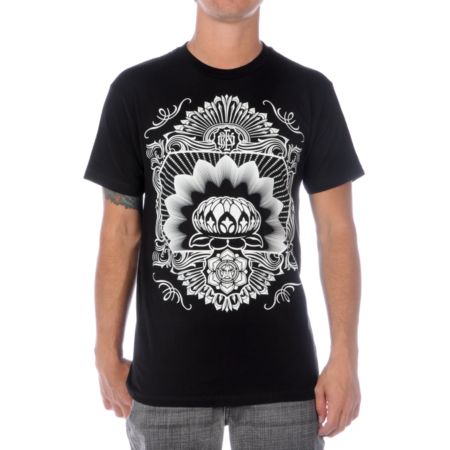 Obey Flower Sheik Glow In The Dark Black Tee Shirt