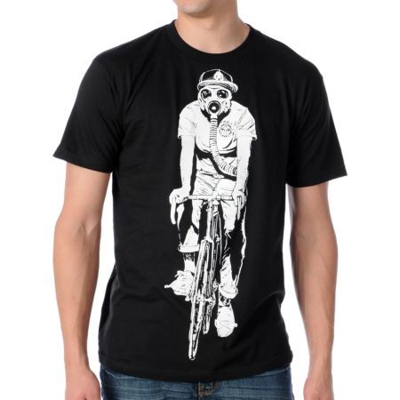 Obey Gas Mask Biker Glow In The Dark Black Tee Shirt