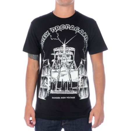 Obey High Voltage Glow In The Dark Black Tee Shirt