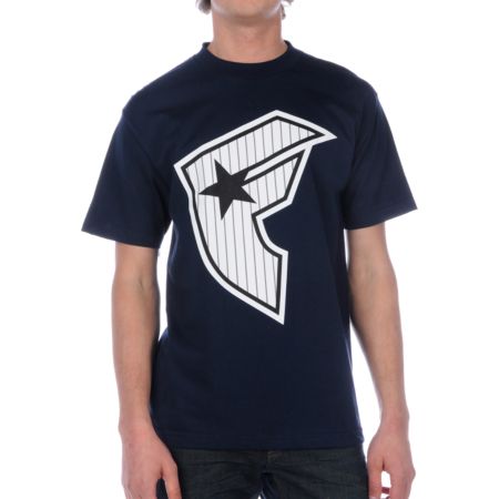 Famous Stars & Straps Classic Stripe BOH Navy Tee Shirt