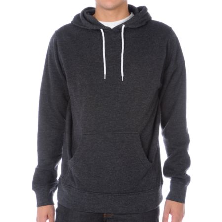 Zine Pulley Heather Black Pullover Hoodie
