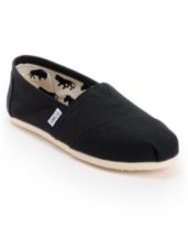 Toms Classics Canvas Black Slip-On Girls Shoe