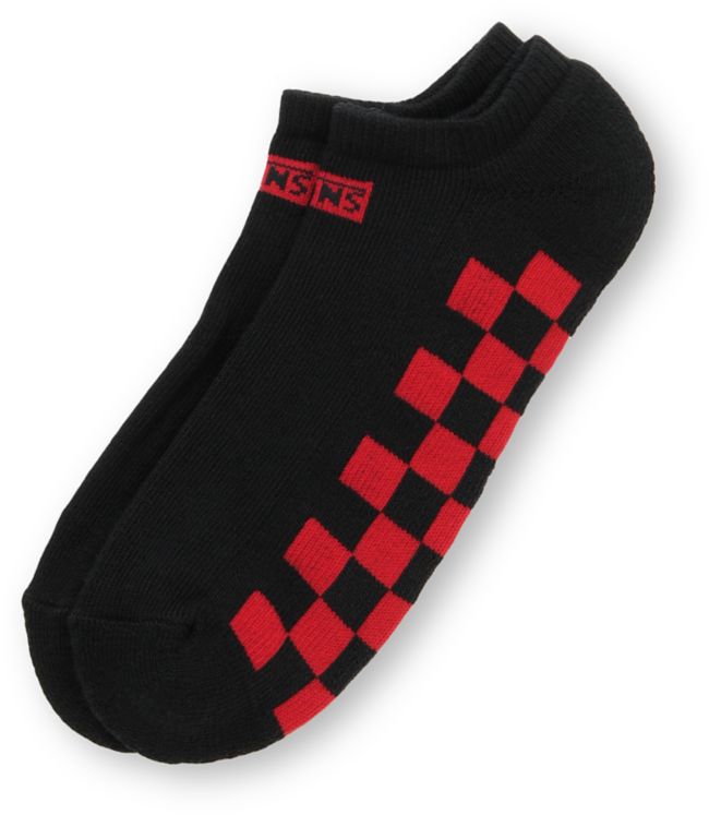 Vans Low Black & Red Checkerboard Ankle Socks
