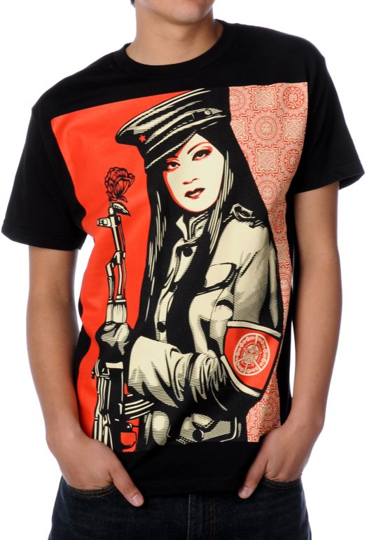 Obey Peace Guard Black Tee Shirt