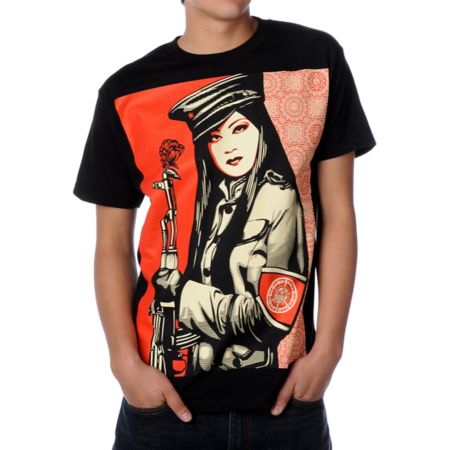 Obey Peace Guard Black Tee Shirt