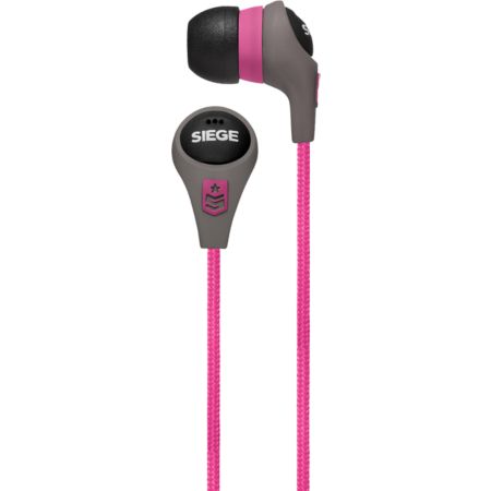 Siege Audio Stealth Grey & Magenta Earbuds