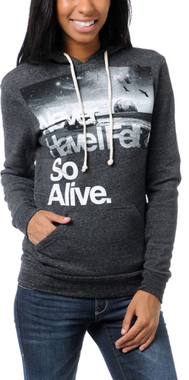 Glamour Kills Hunting To Feel Alive Charcoal Hoodie