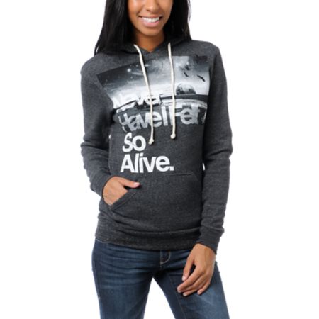 Glamour Kills Hunting To Feel Alive Charcoal Hoodie