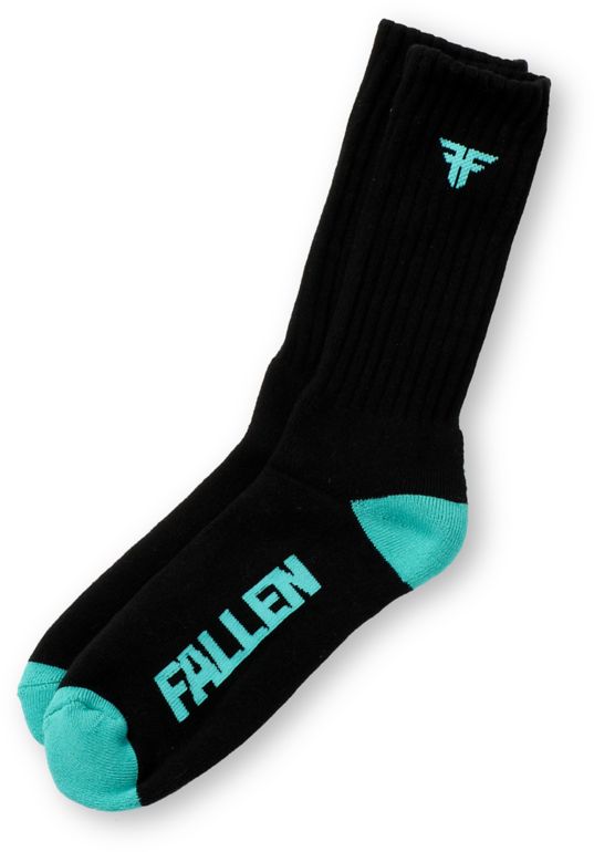 Fallen Shoes Trademark Black & Turquoise Socks
