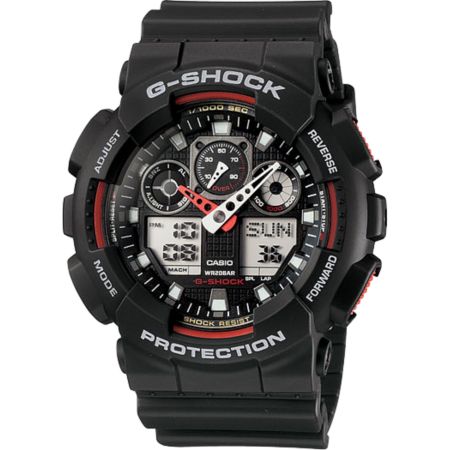 G-Shock GA100-1A4CR Black & Red Watch
