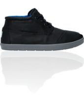 Toms Botas Highlands Black Waxed Canvas Mid-Top Shoe