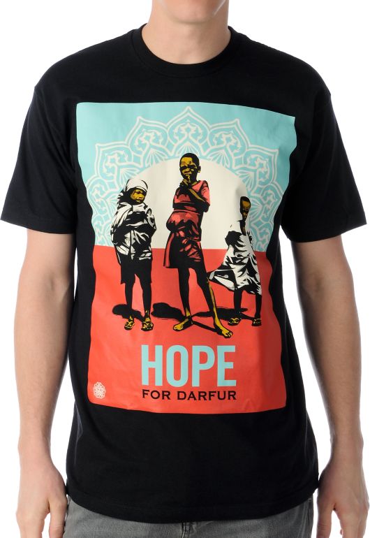 Obey Hope Darfur Black Tee Shirt