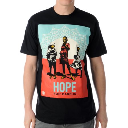 Obey Hope Darfur Black Tee Shirt