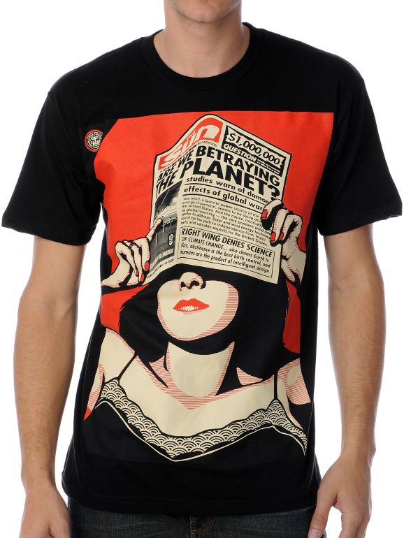 Obey Global Warming Black Tee Shirt