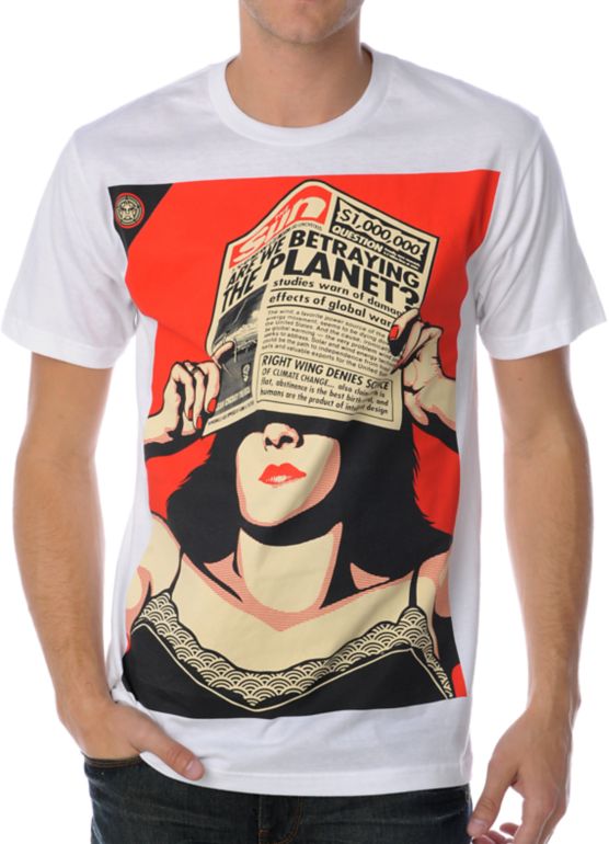 Obey Global Warming White Tee Shirt
