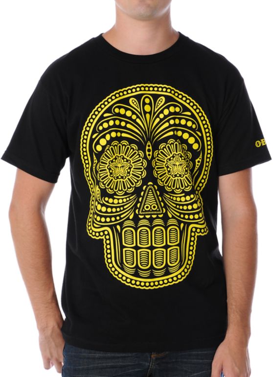 Obey Dia De Los Muertos Black Tee Shirt