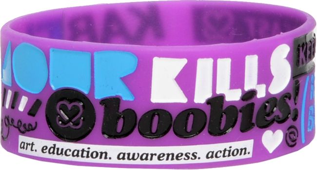 Glamour Kills Keep A Breast I Heart Boobies Purple Bracelet
