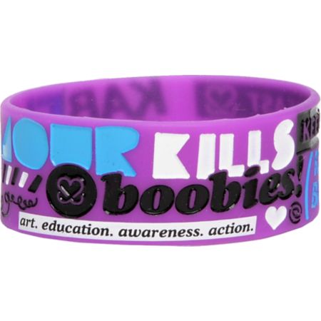 Glamour Kills Keep A Breast I Love Boobies Purple Bracelet