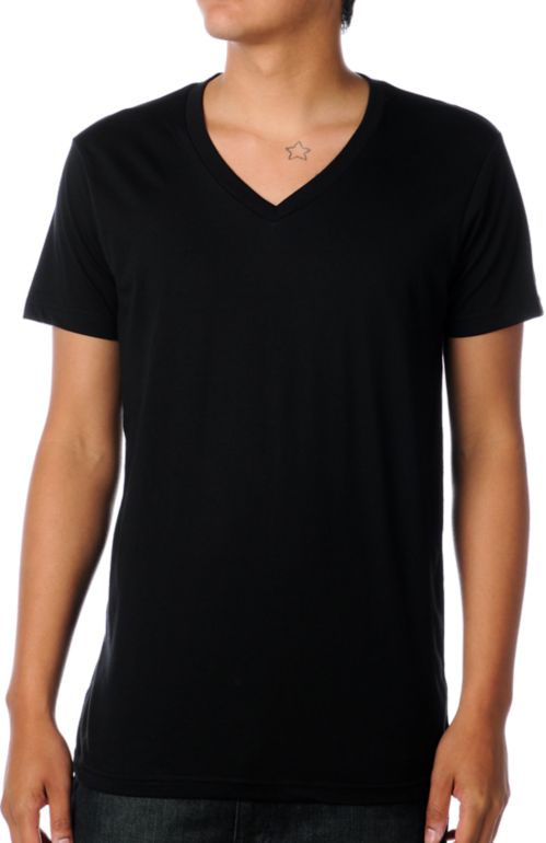 Zine V-Neck Black Tee Shirt