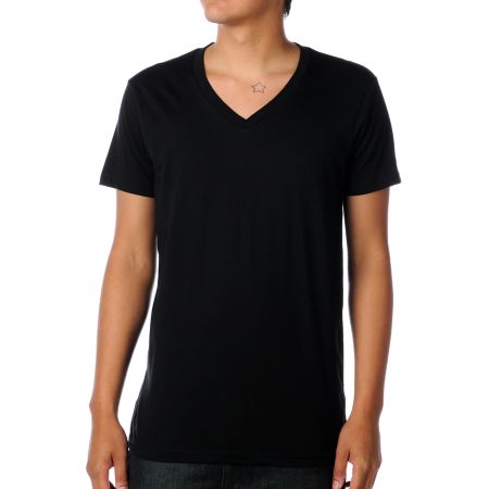 Zine V-Neck Black Tee Shirt